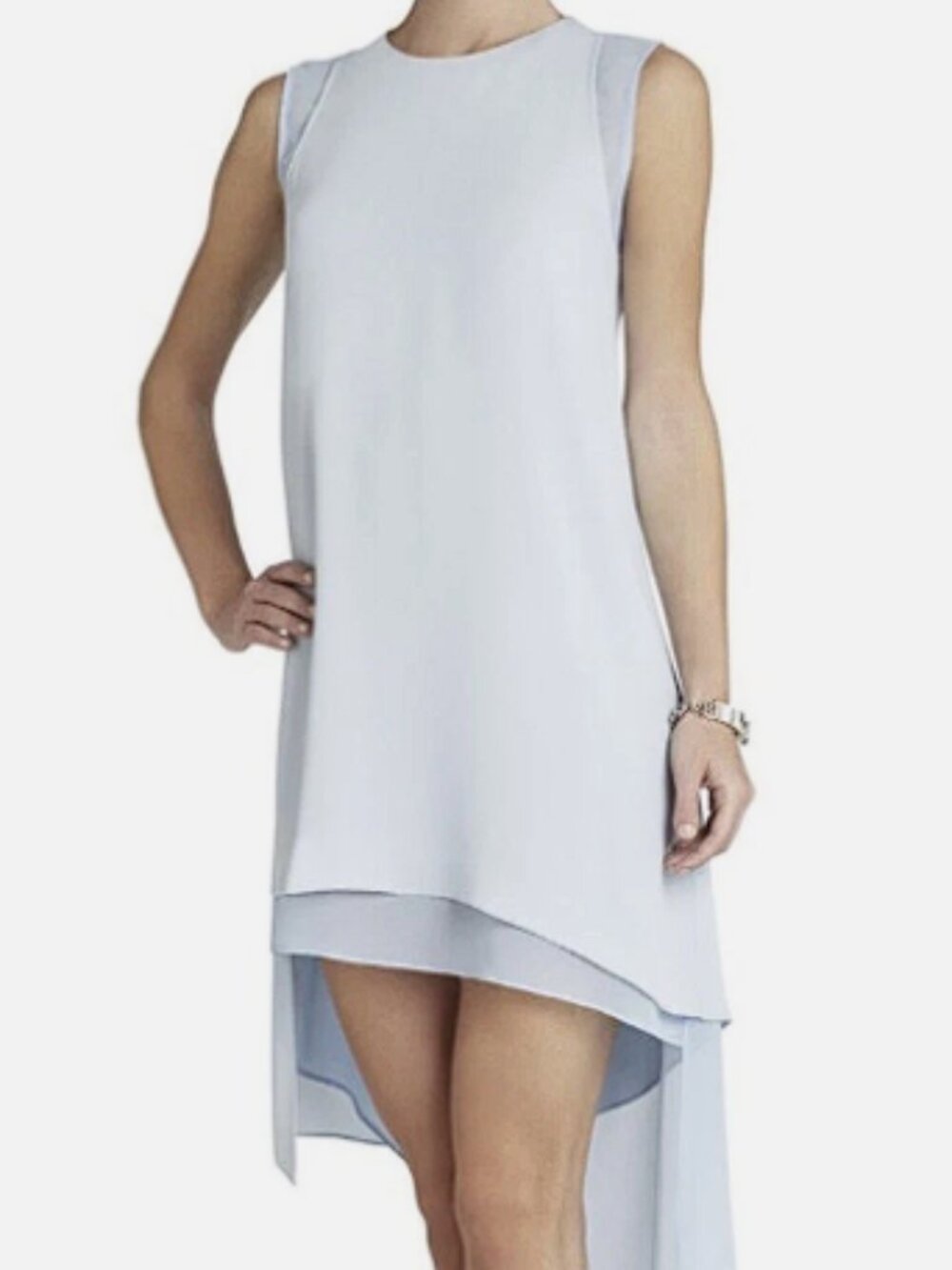 BCBGMaxAzria Lainey Asymmetrical Dress White